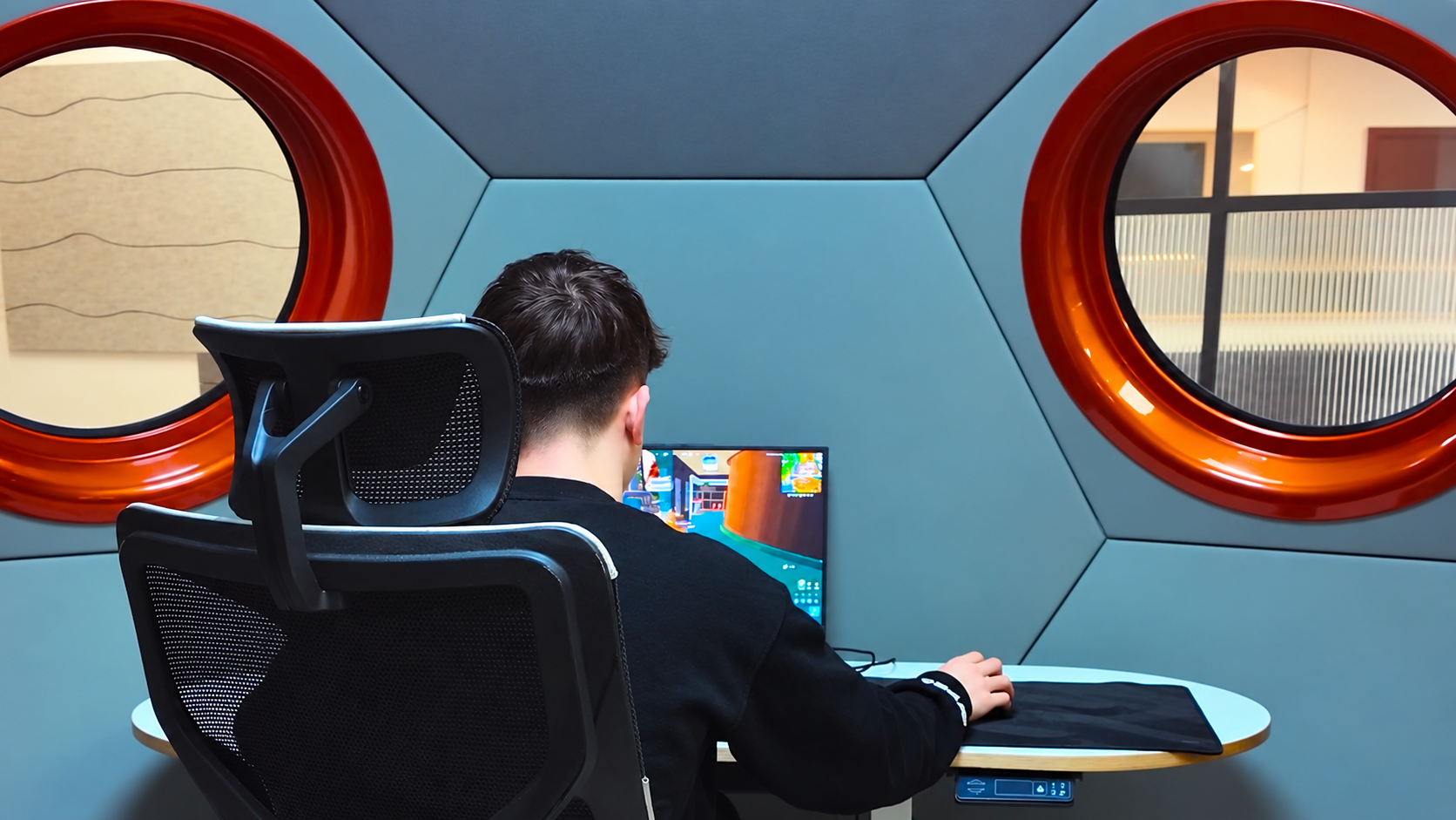 Gaming inside the Conker's dedicated gaming space